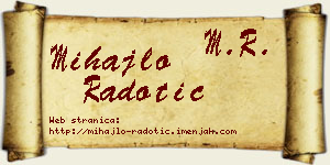 Mihajlo Radotić vizit kartica